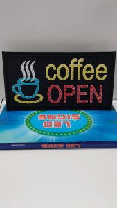 ชุดป้ายไฟ OPEN เพิ่มเอกลักษณ์สีสัน สวยงาม ตกแต่ง ท่องเที่ยว บ้าน บริษัท ร้าน Coffee