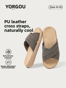 YUANGANG | Antibacterial Deodorant Linen Slipper for Home Use