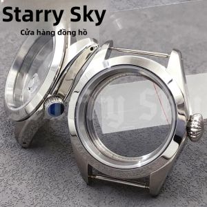 Vỏ Đồng Hồ Màu Bạc LARIMOKER 38mm Với Mặt Kính Sapphire Được Đánh Bóng Cạnh Nghiêng Thích Hợp Cho Phụ Kiện Đồng Hồ Chuyển Động NH35 ETA PT Mingzhu