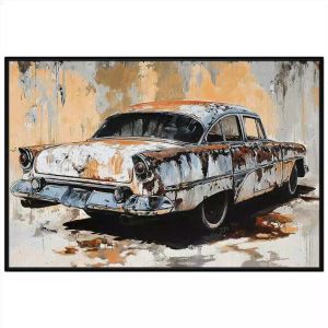 Tranh xe ôtô siêu xe. Tranh treo tường dán tường sơn dầu canvas trang trí. CGI-1973