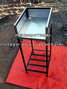 Meja Kompor Gas 1 tungku Rak Kompor Dapur Serbaguna 1 Tungku Minimalis Modern Besi Warna Hitam Doff