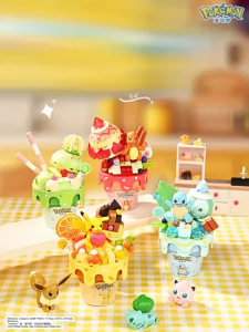 【Keeppley Pokémon Cone Series】Building Blocks Pokémon Ice Cream Pikachu Toys Eevee Handmade Gifts