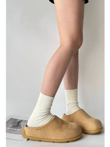 Womens Buck Ken Slip-On Thick Bottom Clog Shoes Casual Style Waterproof Platform PU Lined Slip-On Half Slippers for Autumn Wear