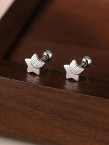 OUGUI | Sterling Silver Petite Star Screw Earrings Ear Accessory
