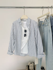 AMILUCK | เสื้อเชิ้ตแขนยาวลายทางทรงหลวมสำหรับผู้หญิง ฤดูใบไม้ร่วง 2025 ดีไซน์ใหม่ เสื้อเชิ้ตแขนยาวแบบลำลอง เสื้อเชิ้ตคอโปโลแบบลำลอง