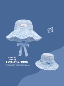 Korean Style Dot Pattern Sun Protection Fisherman Hat Face slimming
