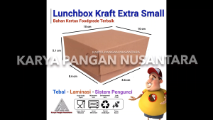 PAPER LUNCH BOX KRAFT FOOD GRADE LAMINASI KOTAK MAKAN SISTEM PENGUNCI PER 20 PCS