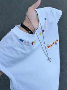 CHENMU | White American Embroidery Stylish Summer Tank Top