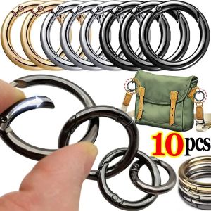 10Pcs O Round Bag Buckle Metal Spring Buckle Circular Carabiner Snap Keyring Clasp DIY Jewelry Luggage Hook Accessories