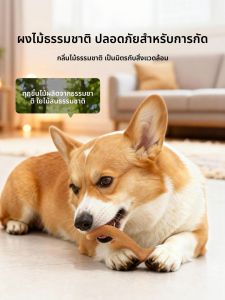 ของเล่นลูกกลิ้งขัดฟันไม้ธรรมชาติสำหรับสุนัข FOFOS ลูกกลิ้งขัดฟันไม้สัตว์ป่าที่ทนทานสำหรับลูกหมา ของเล่นสุนัขสำหรับเล่นด้วยตัวเอง