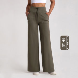 Quần Dài Tập Yoga Ống Đứng Lót Lông Cừu Cạp Cao Mùa Thu Đông Cho Nữ Quần Thể Thao Rộng Rãi Thoải Mái Quần Dài Tập Yoga