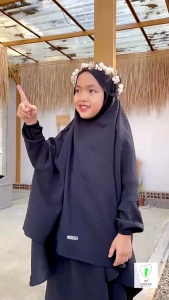 KHAWALA KIDS SET GAMIS HIJAB SYARI ANAK MODEREN BAHAN CRINKLE AIRFLOW