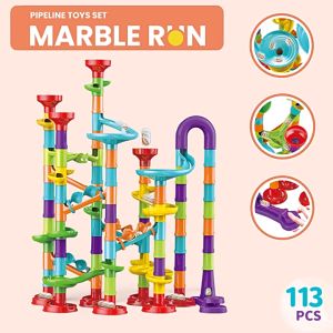 Đồ Chơi Lắp Ráp Cầu Trượt Thả Bi Marble Run 113 Chi Tiết Kiểu Dáng Đường Ống Tròn Bắn Bi Đòn Bẩy Nhiều Màu SắcNhựa ABS an Toàn-Tiệm Nhà Sóc 2023