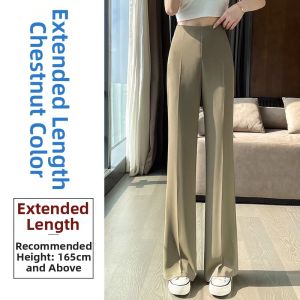 Elegant High Waist Drape Spring Women Trousers