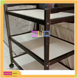 rak dorong serbaguna kayu rak dapur dorong rak tv rak susun roda rak kayu