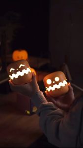 🔥[Ready Stock] Halloween Pumpkin LED Night Light Party Decoration USB Spooky Cute Lamp Gift Lampu Tidur Malam 小夜灯