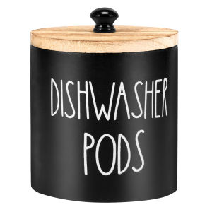 New Dishwasher Pod Holder with Lid Dishwasher Tablet Container Wide Opening Dishwasher Pod Storage Round Dishwasher Pod Canister