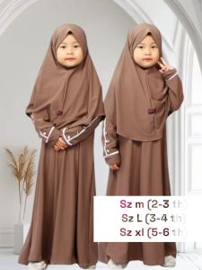 abaya anak couple ibu anak size 2-6 tahun bahan kersey zoya adem baju gamis anak balita