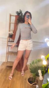 Pakaian Wanita Atasan Perempuan Eugene Crop Top RIB