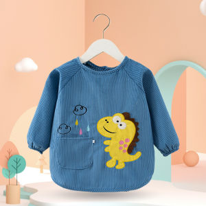 Waterproof Winter Apron Long Sleeve Eating Cover up for Boys And Girls Childrens Clothing Anti Dirt Smock Cartoon Polyester