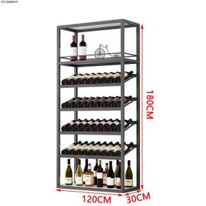 Red Wine Rack Storage Rack Living Room Supermarket Floor Wine Bottle Rack Modern Minimalist Industrial Style Wine Display Rack