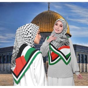 Hijab Jilbab Segi Empat Motip Palestina Hijab voal premium