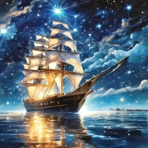 Kayou | Paint By Numbers Sailboat Landscape DIY Frameless HandPainted Wall Art Coloring Painting for Living Room Home Decoration