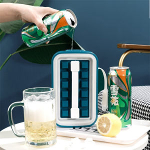 Ice Ball Maker Reusable Ice Cube Trays 2 In 1 Easy Release Silicone Ice Sphere Kettle No Leakage with Lids for Beer