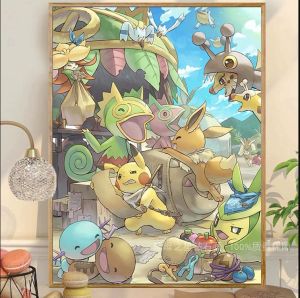 Cartoon Diamond Painting Handmade Cross Stitch Living Room Bedroom Simple Small Size Full Diamond Sticker Modern Style Artwork