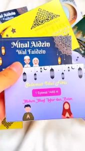 Kartu Ucapan Idul Fitri: Desain & Cetak Sticker & Hampers Lebaran