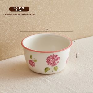 SIYUE | Retro Floral Ceramic Rice Bowl Microwave Safe