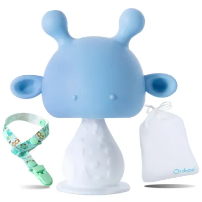 Orzbow Baby Teether Manhattan Ball Rattle Gift for Newborn Baby Chew Silicone Teething Toys Infant Grip Training Toy Sensory Toys