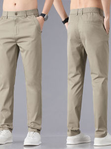 Spring Casual Cotton Straight Leg Loose Khaki Pants