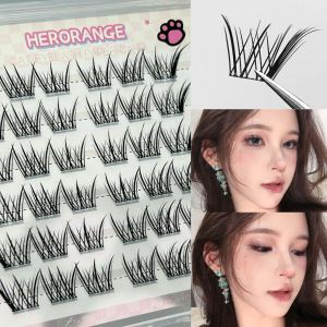 Mi Giả Herorange Fluffy Fox Wing Cluster Tự Nhiên Dễ Sử Dụng Cho Người Mới Bắt Đầu Trang Điểm Hàng Ngày Chụp Ảnh 18/36/60 Bó Phù Hợp Với Hình Dạng Mắt
