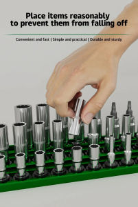 Socket Holder Magnetic 360° Rotating Plug Plate 1/4 3/8 1/2 Inch Green Multi-function Disassembly Repair Storage Tool for Car