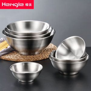 Bát Inox 304 Bát Mì Kéo Kiểu Nhật Bát Canh Bát Cơm Bát Pha Mì Chống Nóng Hai Lớp Bát Sắt Cỡ Lớn Gia Dụng Một Người