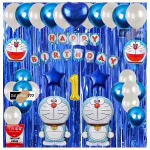 Paket Set Pesta Dekorasi Banner Happy Birthday Balon Latek Ultah Anak Tema Kuromi Spiderman Capten