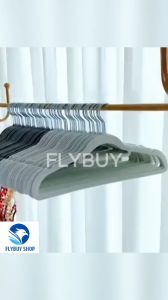 FLYBUY stock no.TTT,10pcs Anti-slip Velvet Hanger Space Saving Home Clothes Hanger