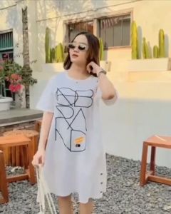 Dress Denim Jumbo Tunik Jeans Midi korean Style fit XXL Bordil NO BRAND