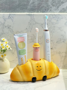 Cute Ceramic Electric Toothbrush Storage Rack Bathroom Vanity Toothpaste Toothbrush Holder Cartoon Style Kitchen Storage