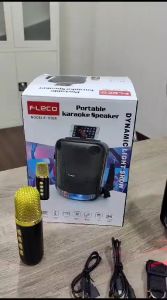 BONUS MIC Original Speaker Bluetooth Portable Fleco F-1102K Black [Karaoke/Bluetooth/USB/TF/FM/4 Inch] /speaker bluetooth full bass/salon bluetooth full bass/speaker aktif super bass/subwoofer full bass/salon bluetooth karaoke mic/mikrofon tanpa kabel