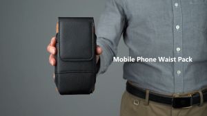 High-grade Cowhide Grain Oxford Leather Phone Case Pouch Waist Belt Holder Bag