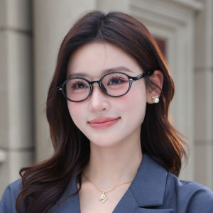 Retro Black TR90 Full Frame Photochromic  Nearsighted Myopia Shortsighted Glasses Transparent Lens Distance Glasses For Women Round Retro Eyeglasses (NOT READING GLASSES)