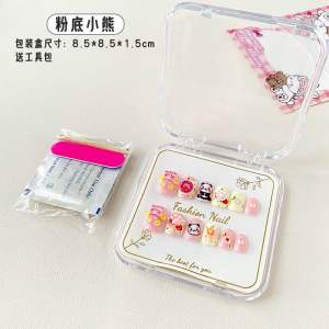 3D sanrio children false nails cartoon 3D fake nails with transparent box kawaii design nail art kuromi stella melody cinnamoroll hello kitty