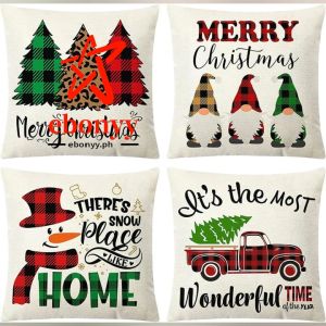 【COD】45cm*45cm(17.7inch*17.7inch)-Good Day Christmas Pillowcase Home Decor Throw Pillowcase