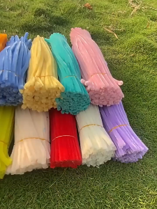 100pcs 8mm New Colorful Dense fuzzy wire pipe cleaner craft flower Chenille Stem DIY Childrens Handmade  fuzzy wire flower set bouquet wrapper knitting set toy