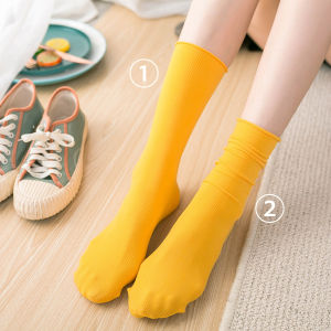 Womens Socks Korean Thin Velvet Calf Socks Fashion Medium Tube Socks 1 Pair 6 Colors