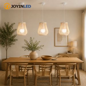 JOYINLED Modern Bamboo Chandelier Handwoven Lantern Pendant Light E27 Ceiling Lamp Japanese Style for Bedroom Dining Room Decor