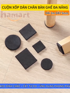 Cuộn Xốp Dán Chân Bàn Ghế Chống Ồn Keo Tự Dính Viền Nội Thất Bịt Khe Cửa Sổ Góc Bàn Chống Va Đập
