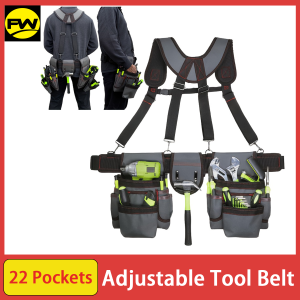 Tool Belt for Men 32 to 66 Inches Adjustable Tool Belt with Suspenders for Electricians Carpenters Construction Workers